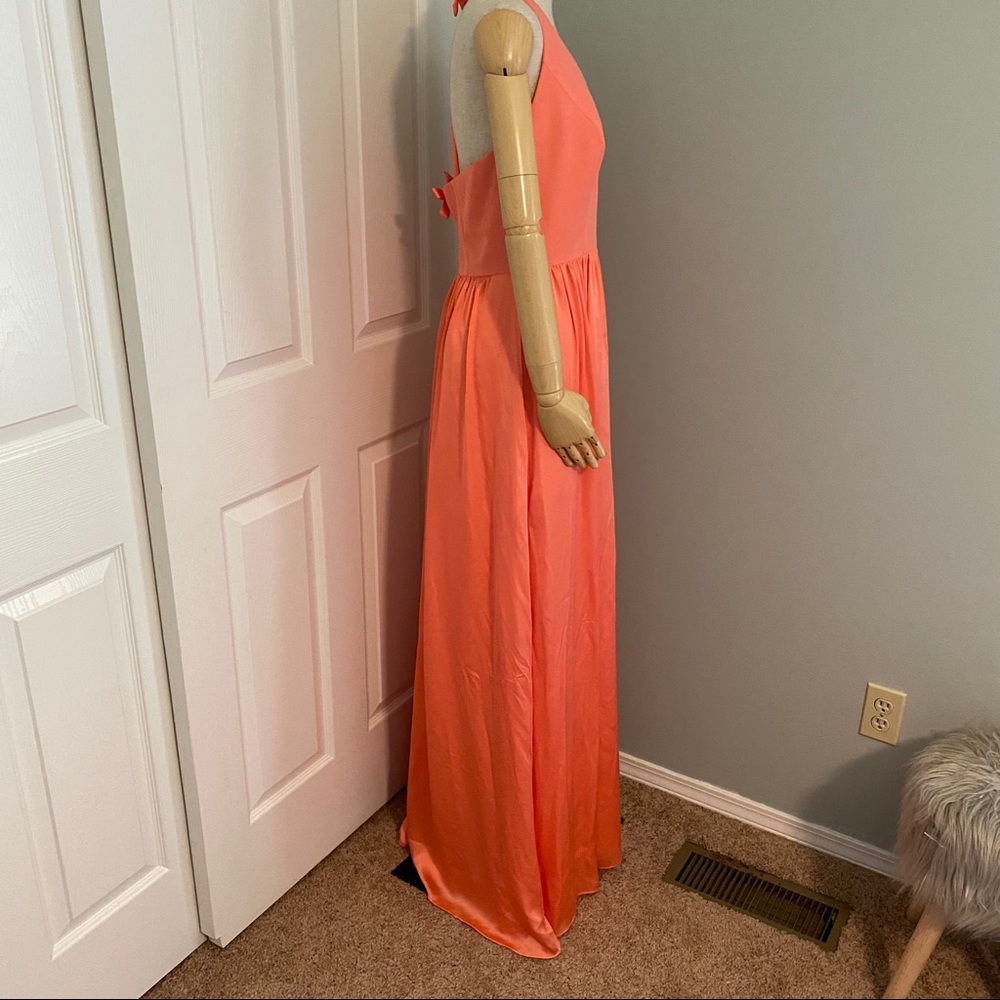Vera Wang White Evening Gown Coral Maxi Dress size 10 New with Tags - Picture 4 of 16